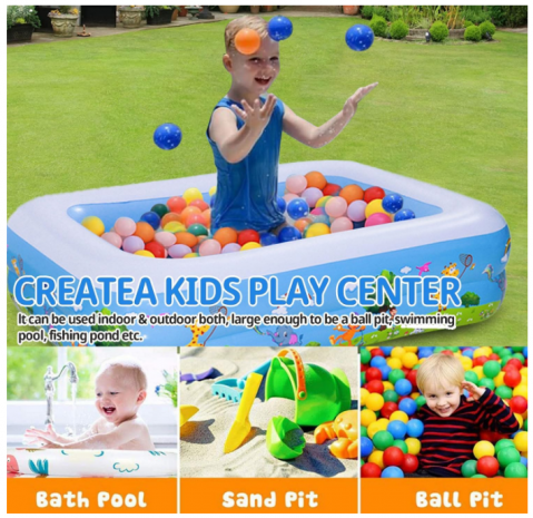 Piscină Gonflabilă Dreptunghiulară – 150x100x50 cm, PVC, Model cu Animale [2]