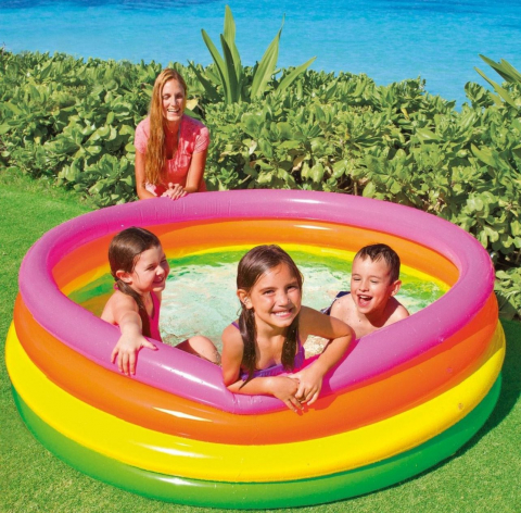 Piscină Gonflabilă Rotundă din PVC – 3 Dimensiuni Disponibile, Bază Căptușită, Culori Vesele [5]