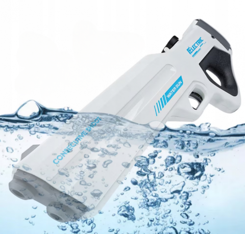 Pistol cu Apa Electric SHARK MX – Îl Scufunzi, Absoarbe Apa și Trage Puternic! Baterie Reîncărcabilă, Jet Lung 11m, 40 cm [0]