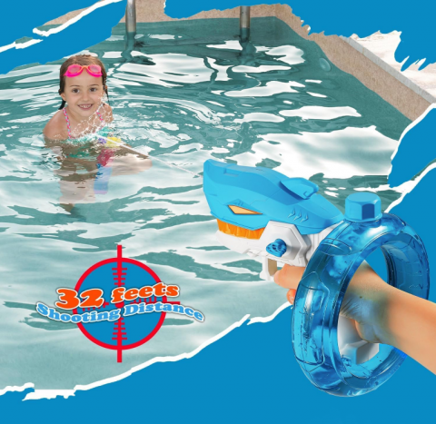 Pistol de Apă Electric în Formă de Rechin – Baterie Reîncărcabilă, Cablu USB Inclus [6]