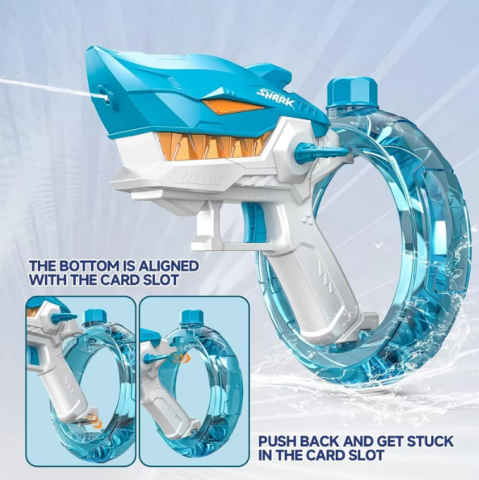 Pistol de Apă Electric în Formă de Rechin – Baterie Reîncărcabilă, Cablu USB Inclus [3]