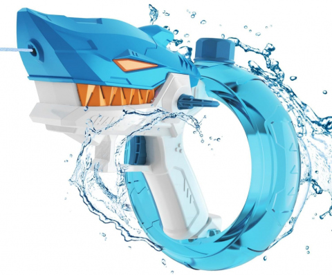 Pistoale cu Apa - Pistol de Apă Electric în Formă de Rechin – Baterie Reîncărcabilă, Cablu USB Inclus