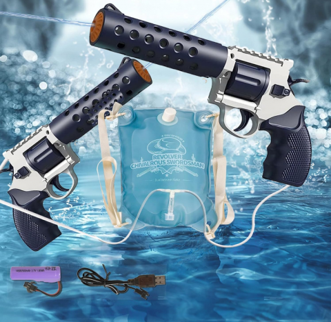 Pistoale cu Apa - Pistol Electric cu Apa – Cu Rezervor Tip Rucsac, Accesorii Incluse și Tragere Automată