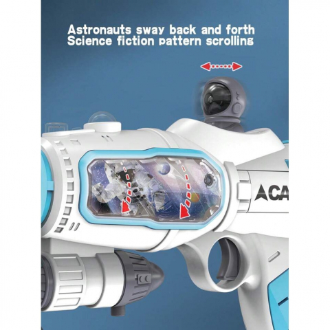 Pistol Interactiv Galactic cu Lumini, Proiectii 3D, Spray cu Apa, Lansator cu Ventuza si Astronaut Animat [4]