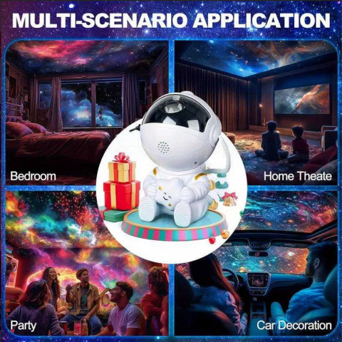 Proiector Astronaut Star cu Chitara, cu Cap Rotativ 360 Grade si Telecomanda 12.5 x 8.5 cm [14]
