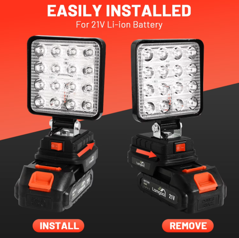 Proiector cu Lumina LED Portabil cu Acumulator Detasabil, Lumina Puternica, Reglabil, Reincarcabil [4]