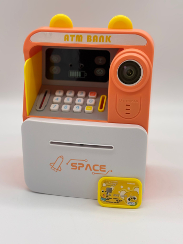 Pusculiță Electronică Tip Bancomat ATM cu Citire Card și Simulare Recunoaștere Facială, Schimbare Parolă, Slot pentru Bancnote – 25 x 17 x 12 cm [8]