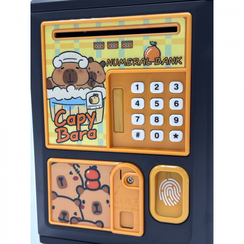 Pusculiță interactivă Capybara, dimensiune 14x20, 5x14cm, design simpatic, sistem de securitate cu cod [3]