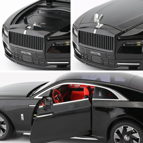Automachetă Rolls Royce Spectre, 20 cm, Uși, Capotă și Portbagaj Deschizătoare, Emblemă Mobilă, Lumină și Sunet [3]