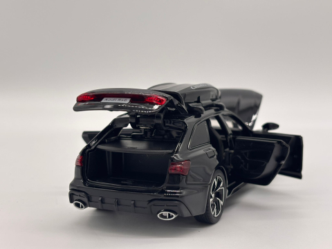 Automachetă Audi RS6 din Metal, 15 cm, Funcție Pull-Back, Uși, Capotă și Portbagaj Deschizătoare, Lumină și Sunet [7]