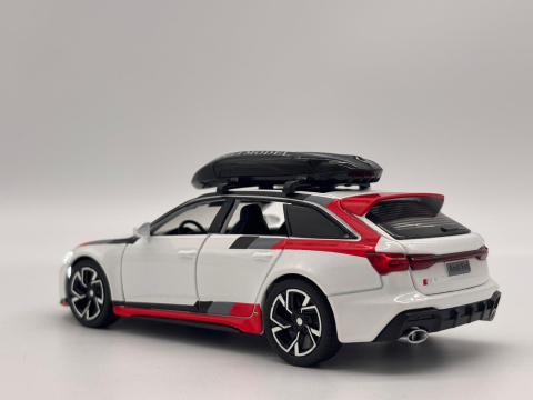 Automachetă Audi RS6 din Metal, 15 cm, Funcție Pull-Back, Uși, Capotă și Portbagaj Deschizătoare, Lumină și Sunet [1]