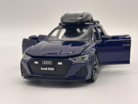 Automachetă Audi RS6 din Metal, 15 cm, Funcție Pull-Back, Uși, Capotă și Portbagaj Deschizătoare, Lumină și Sunet [9]