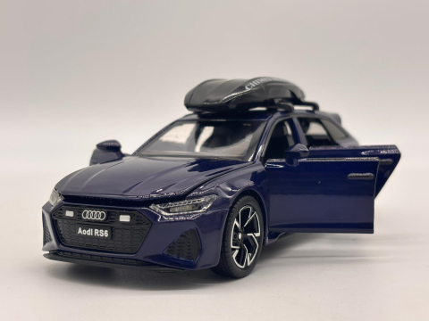 Automachetă Audi RS6 din Metal, 15 cm, Funcție Pull-Back, Uși, Capotă și Portbagaj Deschizătoare, Lumină și Sunet [3]
