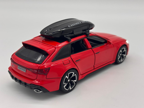 Automachetă Audi RS6 din Metal, 15 cm, Funcție Pull-Back, Uși, Capotă și Portbagaj Deschizătoare, Lumină și Sunet [1]