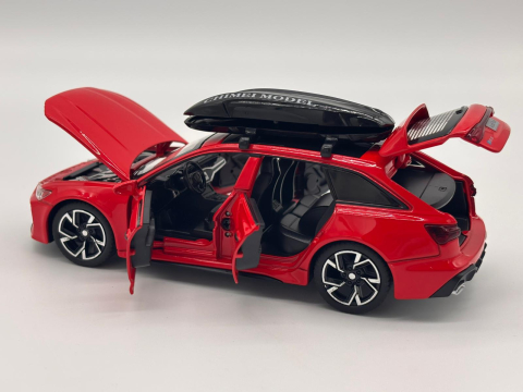 Automachetă Audi RS6 din Metal, 15 cm, Funcție Pull-Back, Uși, Capotă și Portbagaj Deschizătoare, Lumină și Sunet [2]