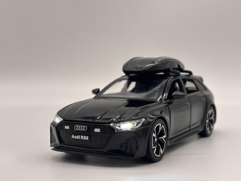 Automachetă Audi RS6 din Metal, 15 cm, Funcție Pull-Back, Uși, Capotă și Portbagaj Deschizătoare, Lumină și Sunet [10]