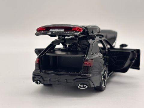 Automachetă Audi RS6 din Metal, 15 cm, Funcție Pull-Back, Uși, Capotă și Portbagaj Deschizătoare, Lumină și Sunet [8]