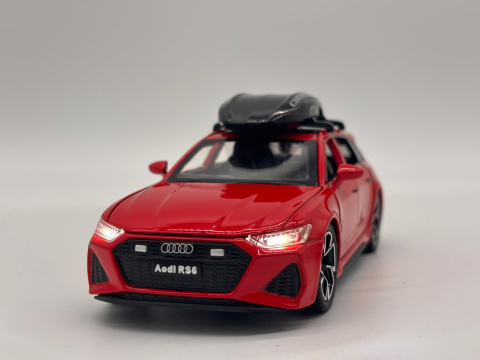 Automachetă Audi RS6 din Metal, 15 cm, Funcție Pull-Back, Uși, Capotă și Portbagaj Deschizătoare, Lumină și Sunet [7]