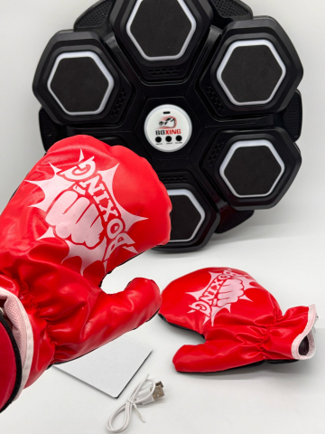 Sac de Box interactiv, Set cu 2 Manusi de Box, Montare pe Perete. Muzica, 3 Niveluri de Viteza [2]