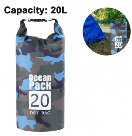 Sac Etanș Ocean Pack 20L Camo – 100% Impermeabil, Protecție Contra Apelor, Nisipului și Prafului, Curea Reglabilă Inclusă [8]