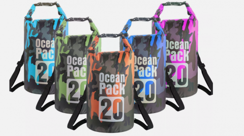 Sac Etanș Ocean Pack 20L Camo – 100% Impermeabil, Protecție Contra Apelor, Nisipului și Prafului, Curea Reglabilă Inclusă [3]