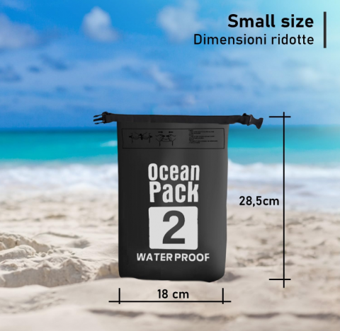 Sac Etanș Ocean Pack 2L  – 100% Impermeabil, Protecție Contra Apelor, Nisipului și Prafului [5]