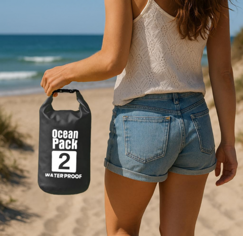 Sac Etanș Ocean Pack 2L  – 100% Impermeabil, Protecție Contra Apelor, Nisipului și Prafului [1]