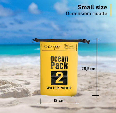 Sac Etanș Ocean Pack 2L  – 100% Impermeabil, Protecție Contra Apelor, Nisipului și Prafului [8]