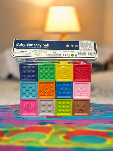 Set 12 Cuburi Moi din Silicon pentru Bebelusi, cu Numere si Semne Matematice, iStan, Multicolor [2]