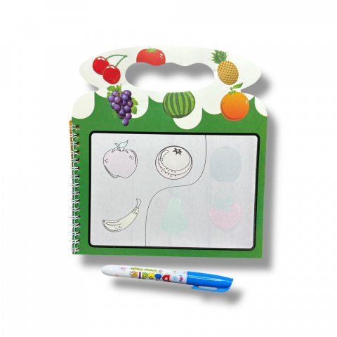 Set 2 Carti Magice de Colorat cu Stilou cu Apa, Reutilizabile – Animale si Vehicule, 21 cm [4]