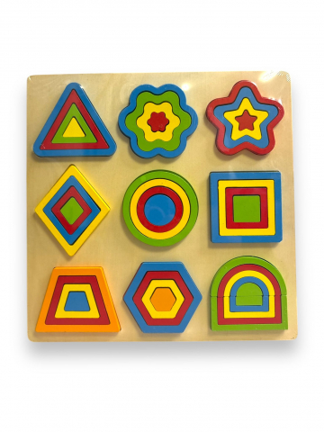 Set 2 Jocuri Montessori, Educative, Forme din Lemn, 30 x 30 cm [3]