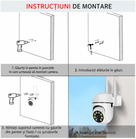 Set 3x Camere de Supraveghere WiFi 4MP, Rotire 360°, Zoom 10X, Viziune Nocturnă, Audio Bidirecțional, V380 Pro [13]