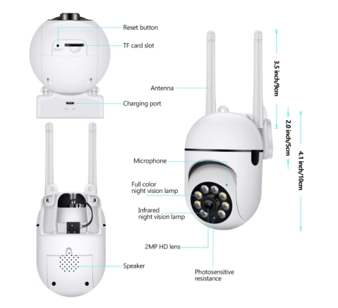 Set 3x Camere de Supraveghere WiFi 4MP, Rotire 360°, Zoom 10X, Viziune Nocturnă, Audio Bidirecțional, V380 Pro [7]