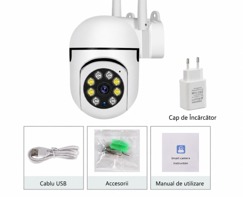 Set 3x Camere de Supraveghere WiFi 4MP, Rotire 360°, Zoom 10X, Viziune Nocturnă, Audio Bidirecțional, V380 Pro [14]