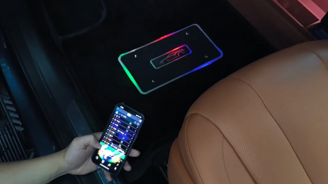 Set 4 Presuri Auto cu Iluminare RGB, Control prin Aplicație BLEDIM2, Model Auto, 28x16 cm, Universal, USB/Priză Auto, Kit Instalare Inclus [6]