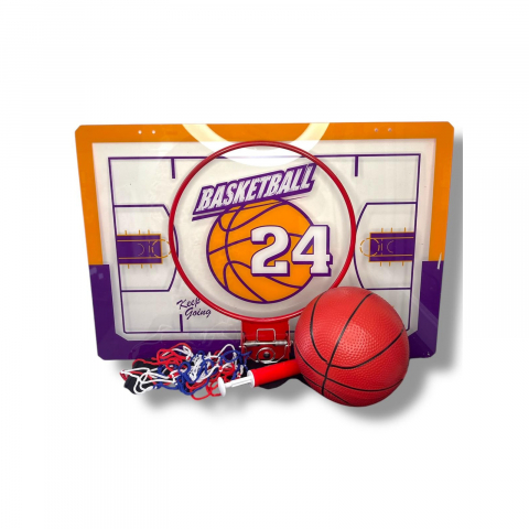 Set Cos de Baschet Reglabil pentru Interior si Exterior, Panou 40 x 60 cm, Mingea Inclusa, Plasa pentru Cos, Pompa de Umflat si Piese pentru Montaj [5]