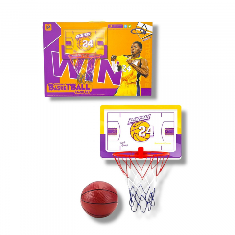 Set Cos de Baschet Reglabil pentru Interior si Exterior, Panou 40 x 60 cm, Mingea Inclusa, Plasa pentru Cos, Pompa de Umflat si Piese pentru Montaj [1]