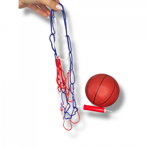 Set Cos de Baschet Reglabil pentru Interior si Exterior, Panou 40 x 60 cm, Mingea Inclusa, Plasa pentru Cos, Pompa de Umflat si Piese pentru Montaj [8]