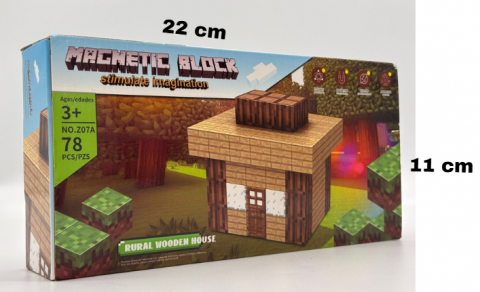 Set Cuburi Magnetice – 78 Piese, Dimensiune Cutie 22x11 cm, Cub 2x2 cm [2]