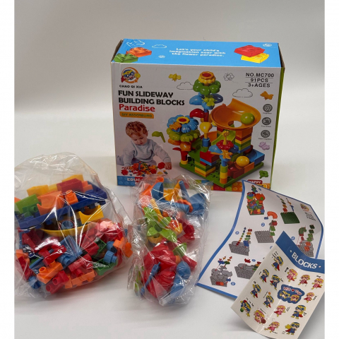 Set de Constructie 91 Piese – Joc STEM Interactiv, Blocuri Educationale, Stickere - Multicolor [6]