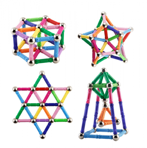 Set de constructie, Magnet, 50 Piese, Magnetspiel [0]