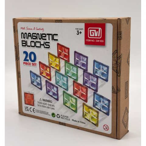 Set de Constructie Magnetic – 20 Piese, Diferite Forme [2]