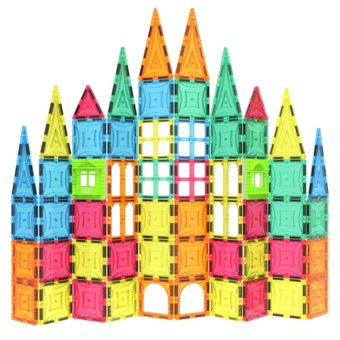 Seturi Magnetice de Construit - Set de Constructie Magnetic 3D, 102 Piese, Diferite Forme si Abtibilduri