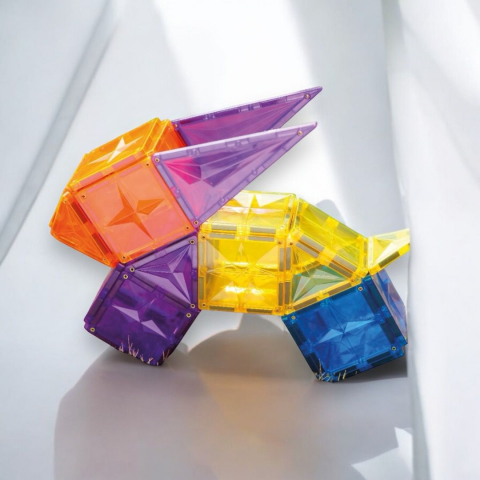 Set de Constructie Magnetic 3D, 102 Piese, Diferite Forme si Abtibilduri [17]