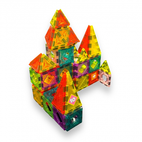 Set de Constructie Magnetic 3D, 102 Piese, Diferite Forme si Abtibilduri [9]