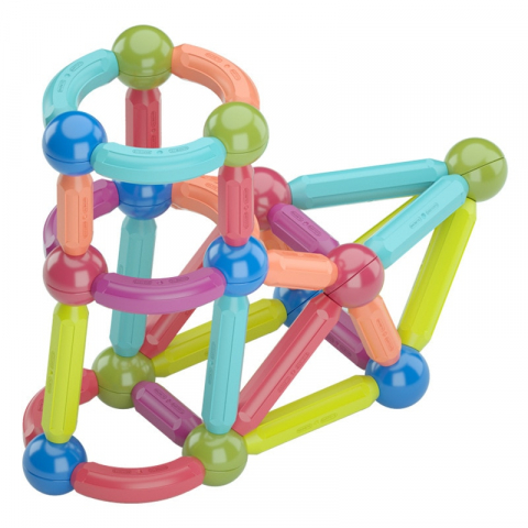 Set de Constructie Magnetic cu Bastoane, Tije si Bile, 70 Piese [2]