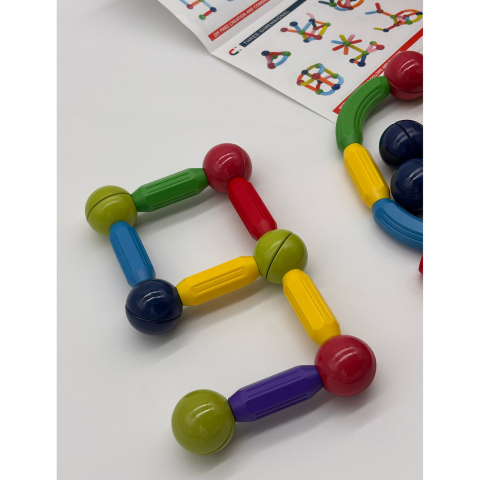 Set de Constructie Magnetic cu Bastoane, Tije si Bile, 70 Piese [10]