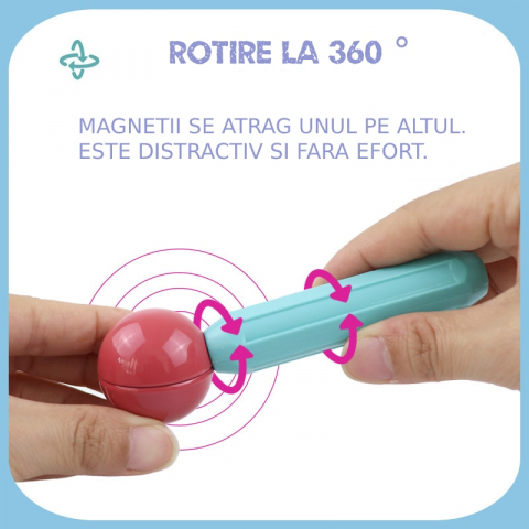 Set de Constructie Magnetic cu Bastoane, Tije si Bile, 70 Piese [8]