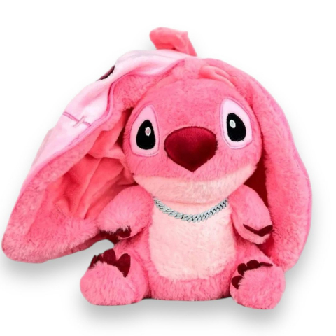 Jucarii de plus - Set Plus Stitch Reversibil + Lantisor Tennis Unisex Reglabil - Roz