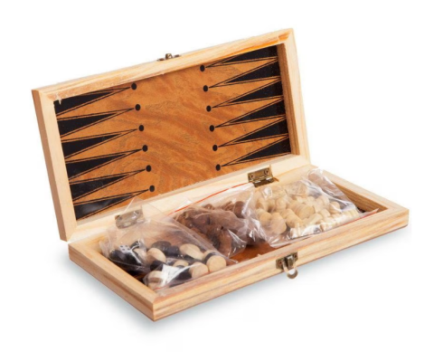 Set Șah și Table 2 în 1 din Lemn Finisat, cu Piese Incluse, Diferite Dimensiuni (30 / 35 / 40 / 45 cm) [2]